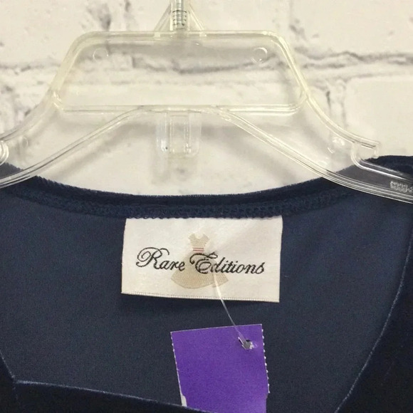 Rare Editions size 6 Royal Blue Velour Dress with Bow - Picture 5 of 7